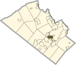 Location of Dorneyville in Lehigh County, Pennsylvania