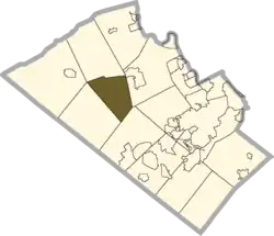 Location of Lowhill Township in Lehigh County, Pennsylvania