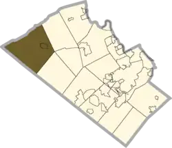 Location of Lynn Township in Lehigh County, Pennsylvania