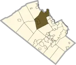 Location of North Whitehall Township in Lehigh County, Pennsylvania