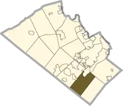 Location of Upper Milford Township in Lehigh County, Pennsylvania
