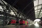 Inside the train shed