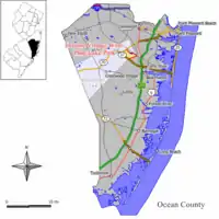 Map of Leisure Village West-Pine Lake Park CDP in Ocean County