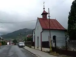 Chapel in Lendak, view on the village