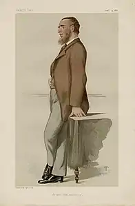 "Proper self-sufficiency"Caricature of Courtney by "T" (Théobald Chartran) in Vanity Fair, 25 September 1880