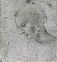 Leonardo da Vinci, a study of the Head of Madonna, c. 1484