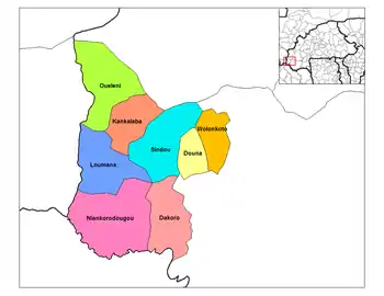 Loumana Department location in the province