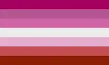 Pink lesbian flag with colors copied from the lipstick lesbian flag