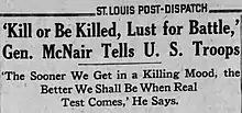 News account of McNair's nationwide radio speech in 1942