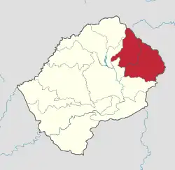 Map of Lesotho with the district highlighted