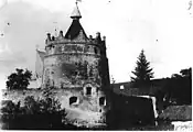 Letychiv Castle during World War II, which served as a notorious Nazi slave labor camp