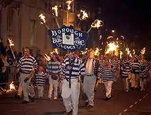 Bonfire Night celebrations in Lewes, Sussex on 5 November