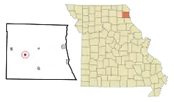 Location of Lewistown, Missouri