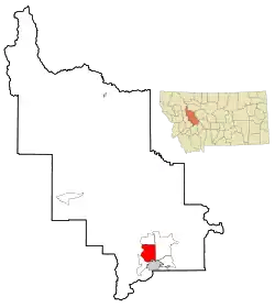 Location of Helena Valley West Central, Montana
