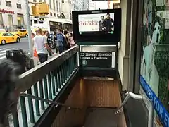 The former narrow entrance on the northeastern corner of 23rd St and Park Avenue South to the northbound platform