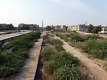 Liaquatabad railway station, view towards North Nazimabad from pedestrian bridge