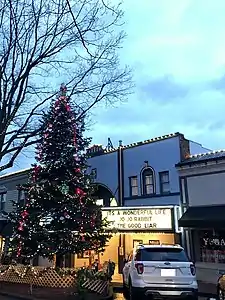 Public Christmas tree in front of the theater in December