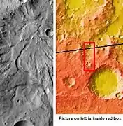 Libya Montes in Iapygia quadrangle with valley networks, as seen by THEMIS.