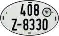 Former special plate for vehicles to be exported (Zollkennzeichen, customs plate) — no longer in use. It was replaced by the Ausfuhrkennzeichen in the 1980s.