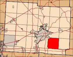 Location of Franklin Township in Licking County