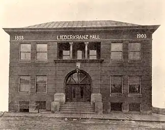 Liederkranz Hall in Blue Island, Illinois, 1897, destroyed by fire