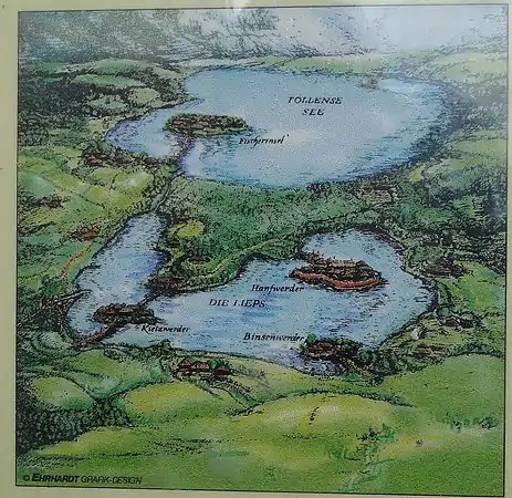 Map of Rethra as a detail on the information board.