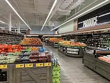 A picture of the newest Safeway store themes, dubbed "Lifestyle 2.0" internally..mw-parser-output cite.citation{font-style:inherit;word-wrap:break-word}.mw-parser-output .citation q{quotes:"\"""\"""'""'"}.mw-parser-output .citation:target{background-color:rgba(0,127,255,0.133)}.mw-parser-output .id-lock-free a,.mw-parser-output .citation .cs1-lock-free a{background:url("//upload.wikimedia.org/wikipedia/commons/6/65/Lock-green.svg")right 0.1em center/9px no-repeat}.mw-parser-output .id-lock-limited a,.mw-parser-output .id-lock-registration a,.mw-parser-output .citation .cs1-lock-limited a,.mw-parser-output .citation .cs1-lock-registration a{background:url("//upload.wikimedia.org/wikipedia/commons/d/d6/Lock-gray-alt-2.svg")right 0.1em center/9px no-repeat}.mw-parser-output .id-lock-subscription a,.mw-parser-output .citation .cs1-lock-subscription a{background:url("//upload.wikimedia.org/wikipedia/commons/a/aa/Lock-red-alt-2.svg")right 0.1em center/9px no-repeat}.mw-parser-output .cs1-ws-icon a{background:url("//upload.wikimedia.org/wikipedia/commons/4/4c/Wikisource-logo.svg")right 0.1em center/12px no-repeat}.mw-parser-output .cs1-code{color:inherit;background:inherit;border:none;padding:inherit}.mw-parser-output .cs1-hidden-error{display:none;color:#d33}.mw-parser-output .cs1-visible-error{color:#d33}.mw-parser-output .cs1-maint{display:none;color:#3a3;margin-left:0.3em}.mw-parser-output .cs1-format{font-size:95%}.mw-parser-output .cs1-kern-left{padding-left:0.2em}.mw-parser-output .cs1-kern-right{padding-right:0.2em}.mw-parser-output .citation .mw-selflink{font-weight:inherit}"Safeway lighting disaster comes to the northwest". RetailWatchers.com. August 20, 2017.
