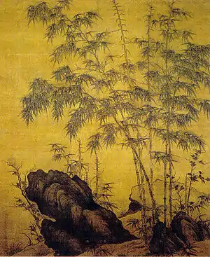 Li Kan, Bamboos and Rock c. 1300 AD., China