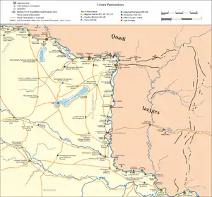 Pannonia with Constantine I "limes" in 330 AD