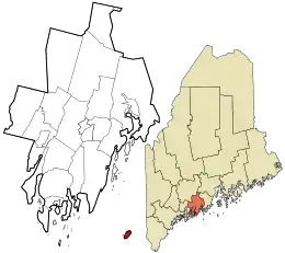 Location in Lincoln County and the state of Maine.