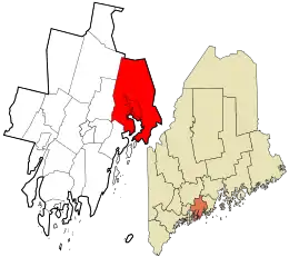 Location in Lincoln County and the state of Maine