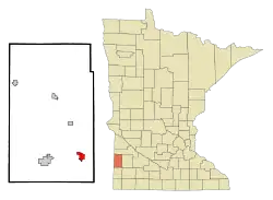 Location of Tylerwithin Lincoln County, Minnesota
