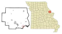 Location of Chain of Rocks, Missouri