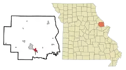 Location of Moscow Mills, Missouri