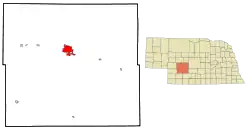 Location of North Platte within Lincoln County and Nebraska