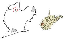 Location of Hamlin in Lincoln County, West Virginia.
