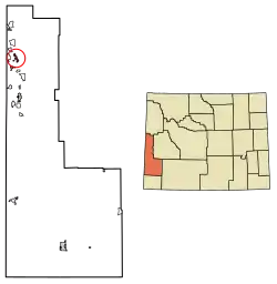 Location of Star Valley Ranch in Lincoln County, Wyoming