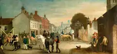 Lincoln High Street, two years after the coming of the railways in 1848 by John E. Ferneley