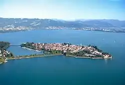 Aerial view of Lindau Island