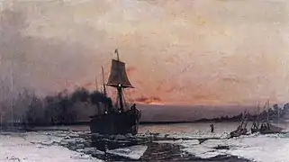 Steamboat in the Ice, 1875