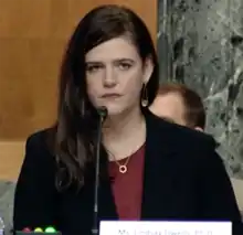 Screenshot of Lindsay Owens testimony during a Hearing of the Committee on the Budget, April 5, 2022