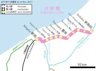 Niigata Station is located in JR Hakushin Line