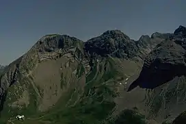 Rotgundspitze (2485 m, centre)
