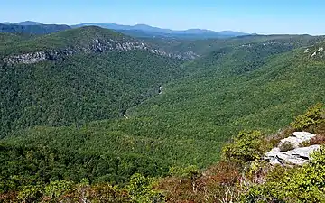 The Linville Gorge as seen from the top of Table Rock