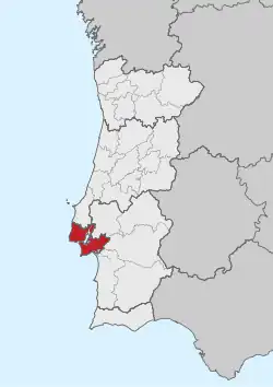 Location of the Lisbon Region in context of the national borders