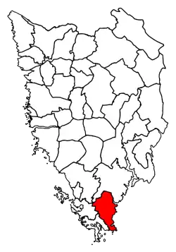 Location of Ližnjan municipality in Istria