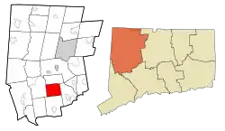 Bethlehem's location within Litchfield County and Connecticut