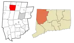 Canaan's location within Litchfield County and Connecticut
