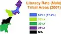 Literacy Map, Khyber Highest, Source: