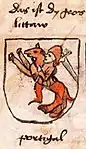 Lithuanian coat of arms, dating to 1475, which, judging from its archaic look, was likely redrawn from an even earlier painting